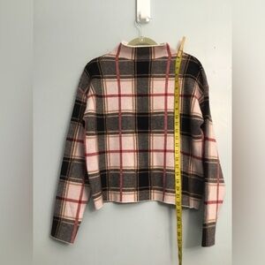 Tahari Checkered Turtleneck Sweater - Pink, Black, Cream